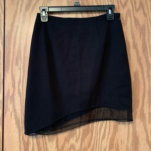 Asymmetrical Mini Black Skirt
